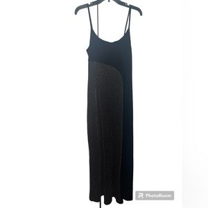 Vintage Scott McClintock Black Velvet Animal Print Maxi Dress Size 8